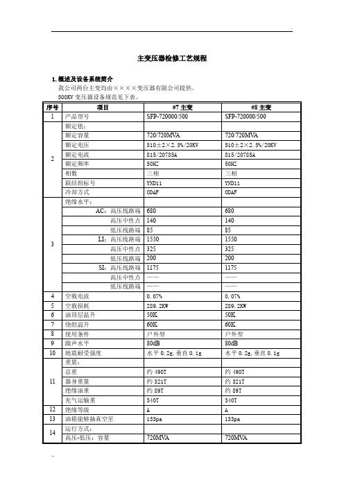 主变压器检修