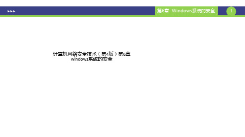 计算机网络安全技术(第4版)第6章windows系统的安全