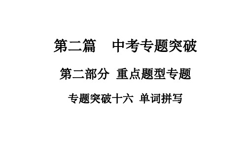 2021年中考广西专用英语语法课件 专题突破16  单词拼写