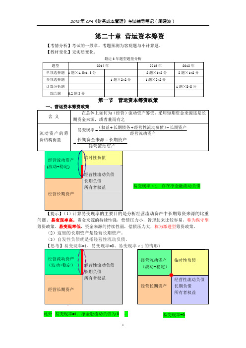 财务成本管理考试辅导笔记第二十章 营运资本筹资