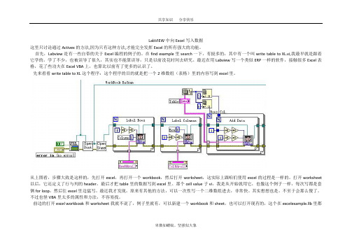 LabVIEW中向Excel写入数据