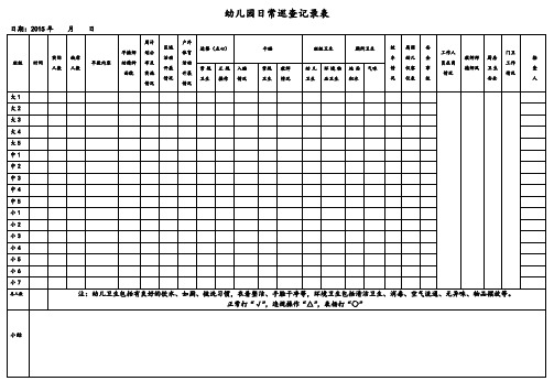 (完整word版)幼儿园行政巡查记录表(1)