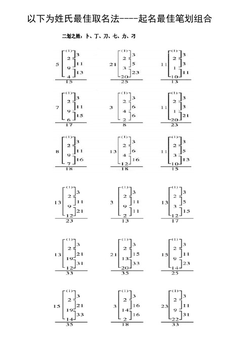 起名最佳笔划组合(三才五格取名法---最权威大师编著)