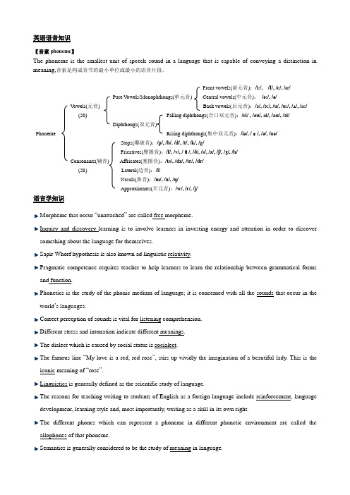 英语语音知识及语言学知识