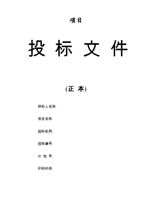 项目招投标书(范本)