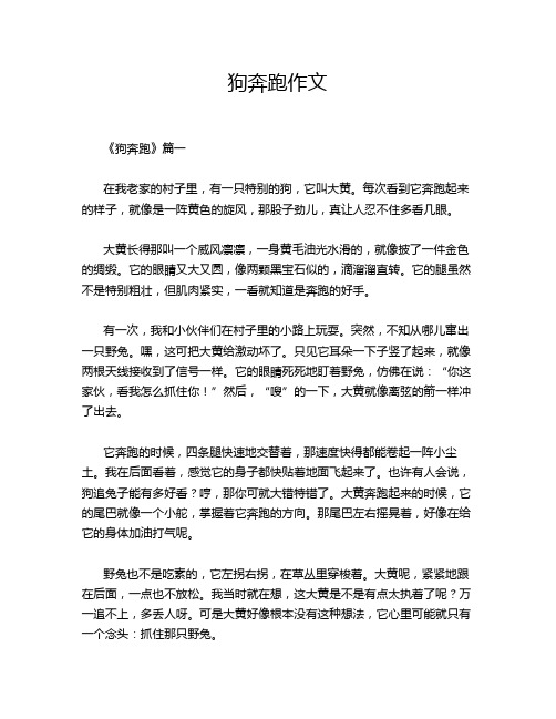 狗奔跑作文