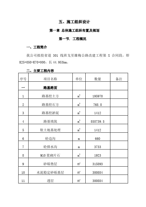 三级公路改建工程施工组织设计