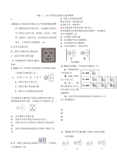 专题(二)原子结构示意图及元素周期表