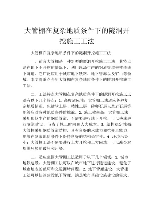 大管棚在复杂地质条件下的隧洞开挖施工工法(2)