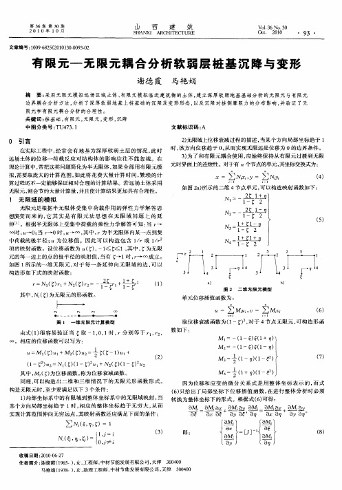 有限元-无限元耦合分析软弱层桩基沉降与变形