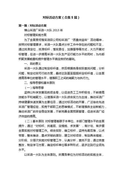 对标活动方案（合集5篇）