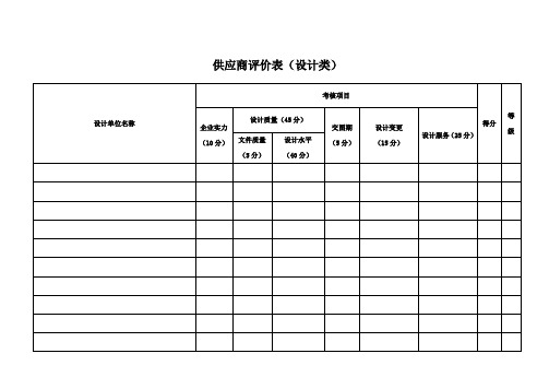 供应商评价表(设计类)