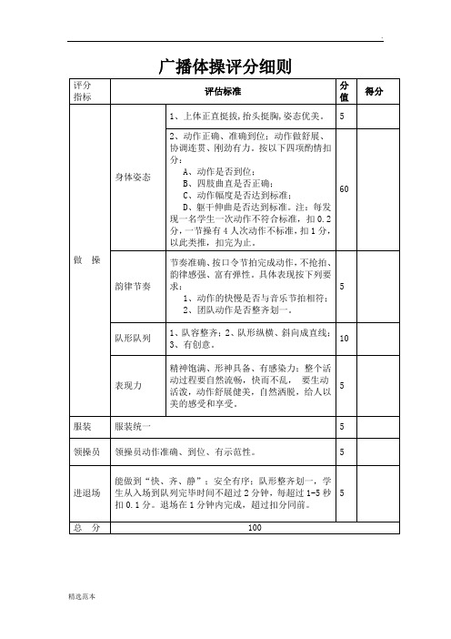 广播体操评分细则