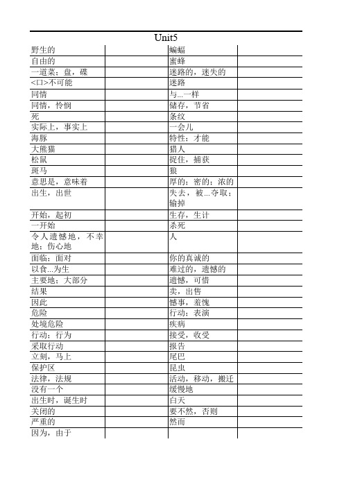 苏教版八年级上册英语词汇