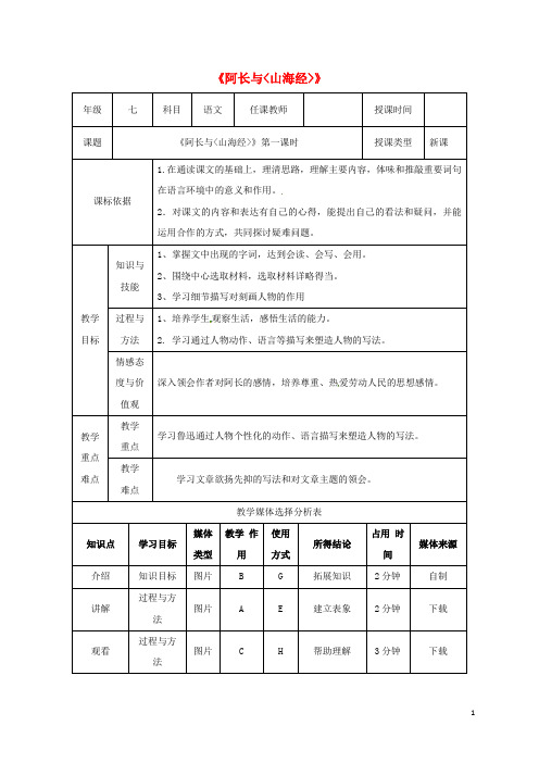 2019七年级语文下册 第三单元 9阿长与山海经(第1课时)教案 新人教版