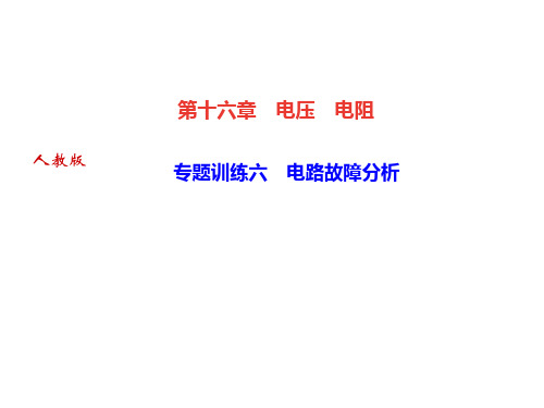 第十六章 专题训练六 电路故障分析—人教版九年级物理上册·作业课件PPT