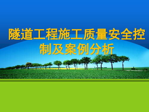 隧道工程施工质量安全控制及案例分析