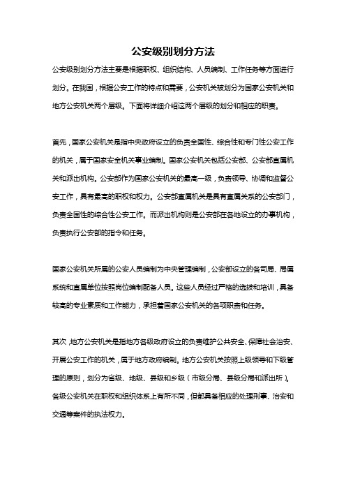 公安级别划分方法