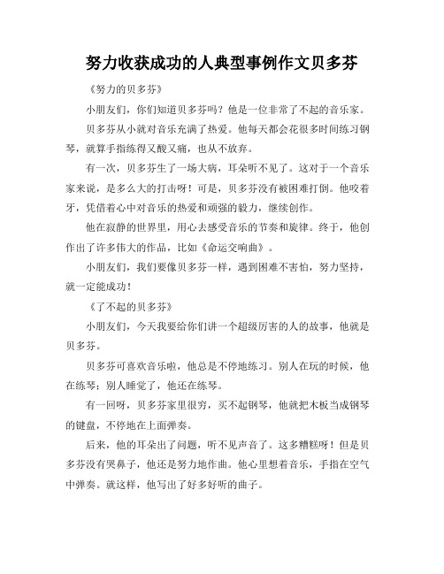 努力收获成功的人典型事例作文贝多芬