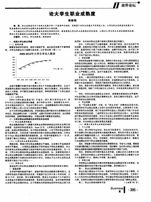 论大学生职业成熟度