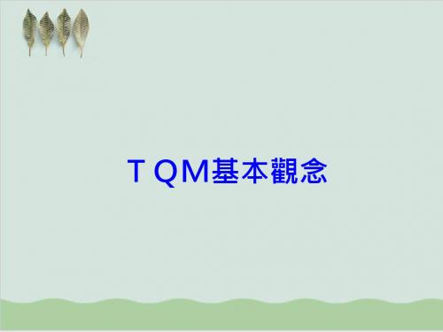 TQM全面质量管理基本观念及概念PPT课件( 52页)