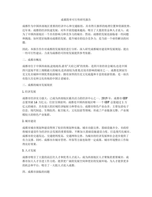 成都简单可行性研究报告