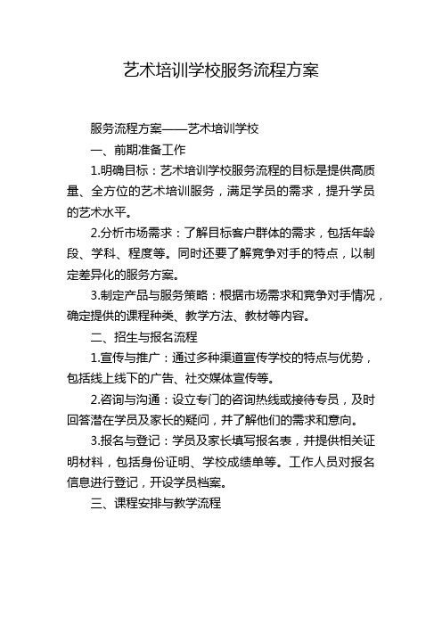 艺术培训学校服务流程方案