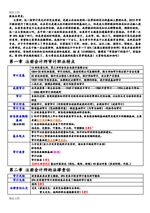 cpa审计笔记教学内容