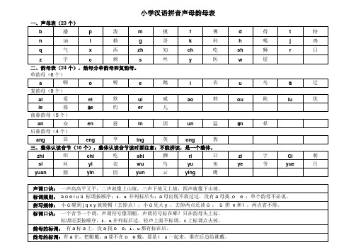 小学汉语拼音声母韵母表 (1)