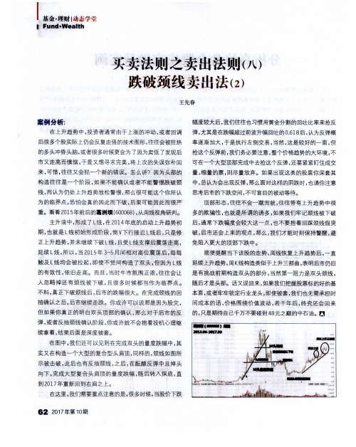 买卖法则之卖出法则(八) 跌破颈线卖出法(2)