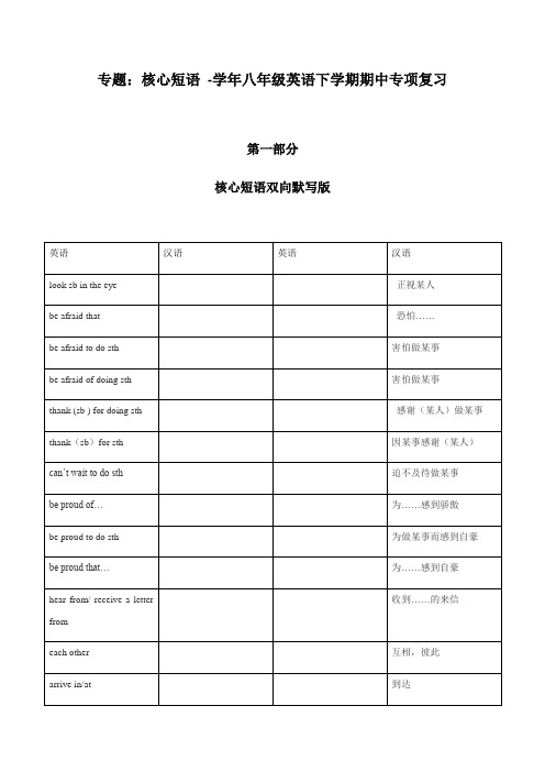 专题02 核心短语-八年级英语下期中专项复习(外研版)