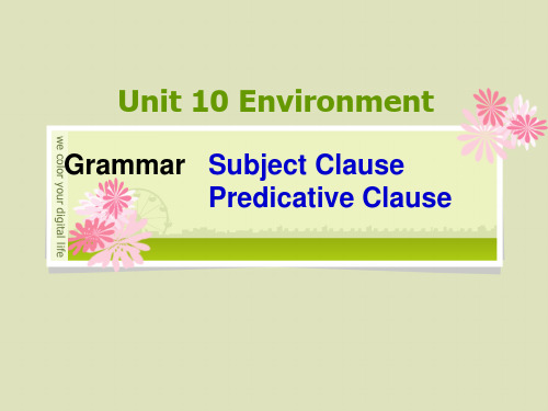 Unit10  Grammar   Subject Clause Predicative Clause