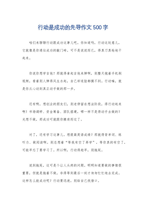 行动是成功的先导作文500字