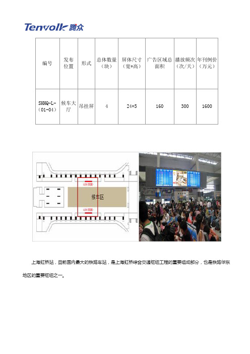 上海虹桥高铁站广告价格及上海火车站广告投放