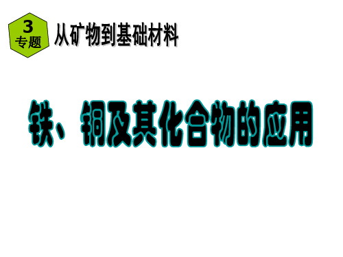 苏教化学必修1专题3第二单元 铁、铜的获取及应用(共24张PPT)