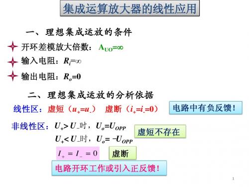 集成运算放大器的线性应用