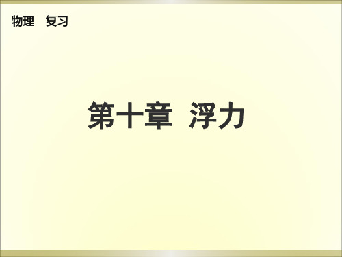 人教版物理八年级下册第十章浮力复习