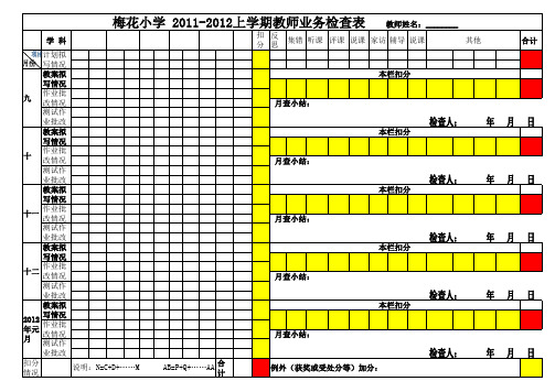 梅花小学业务检查表