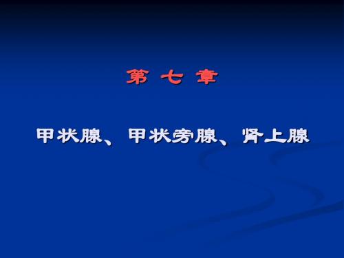 第七章 甲状腺、甲状旁腺、肾上腺