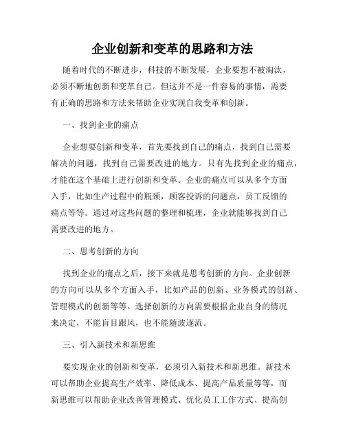 企业创新和变革的思路和方法