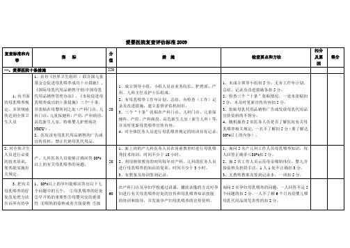 爱婴医院复查评估标准2009