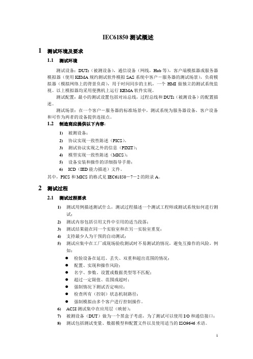 IEC61850测试概述