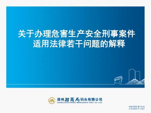 关于办理危害生产安全刑事案件适用法律若干问题的解释培训课件教材