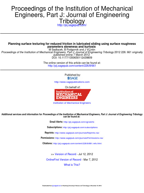 Planning surface texturing for reduced friction……