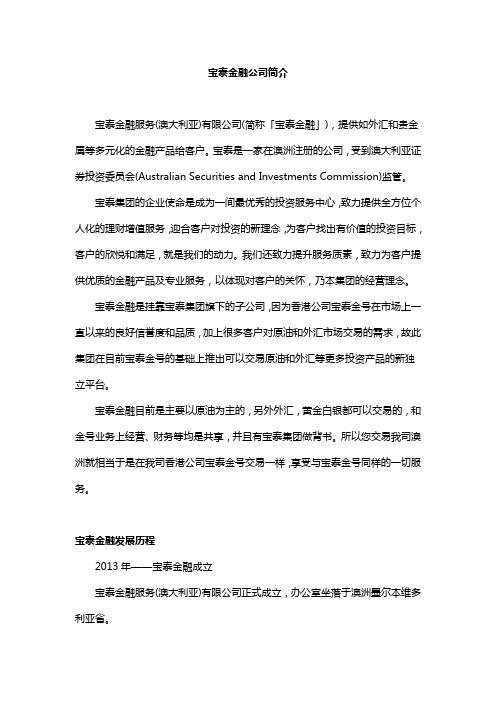 宝泰金融公司简介