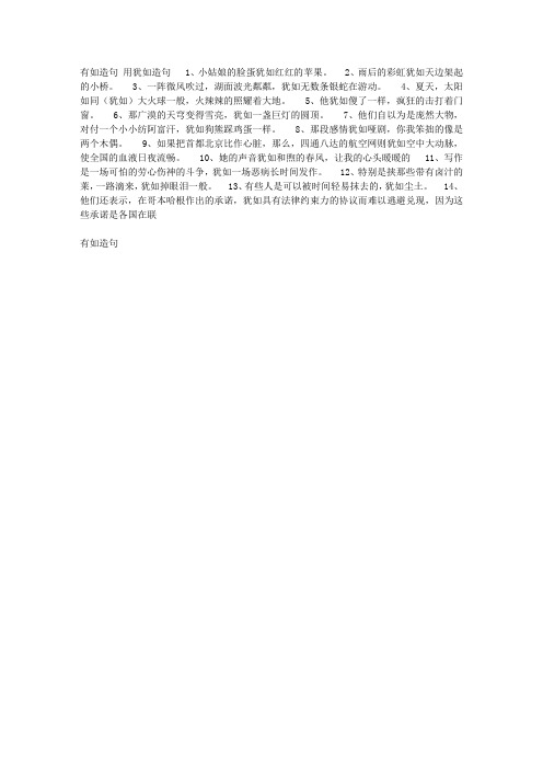 用犹如造句_1 有如造句