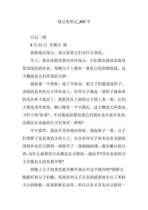 绿豆变形记_600字