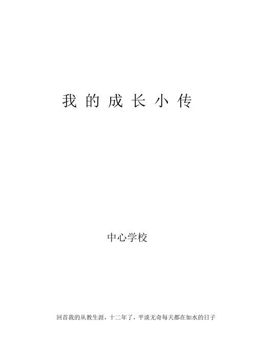 老师小故事、成长小传