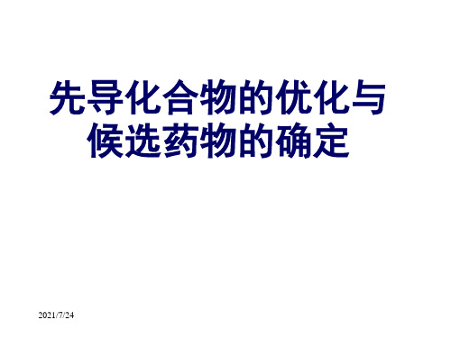 先导化合物的优化与候选药物的确定PPT课件