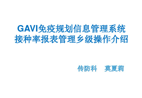 GAVI免疫规划信息管理系统